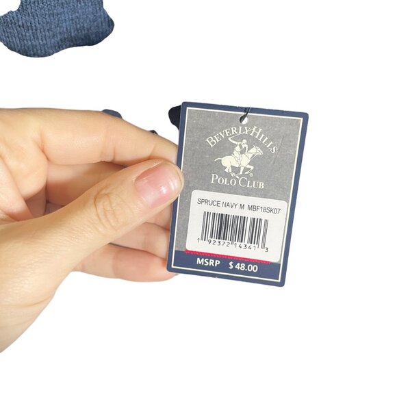 Beverly Hills Polo Club Mens Navy Half-Zip Pullover Sweatshirt Size M - Picture 3 of 5